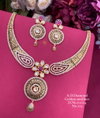 AD Diamond Designer Golden Necklace 4 Wholesale Price In Surat
